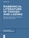 Rabbinical Literature in Yiddish and Ladino